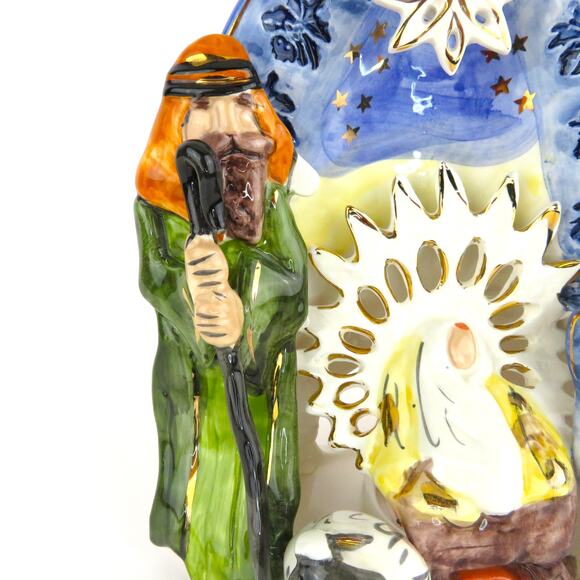 Blue Sky Clayworks Nativity T-lite Ceramic Candle Holder by Heather Goldminc - Picture 4 of 12